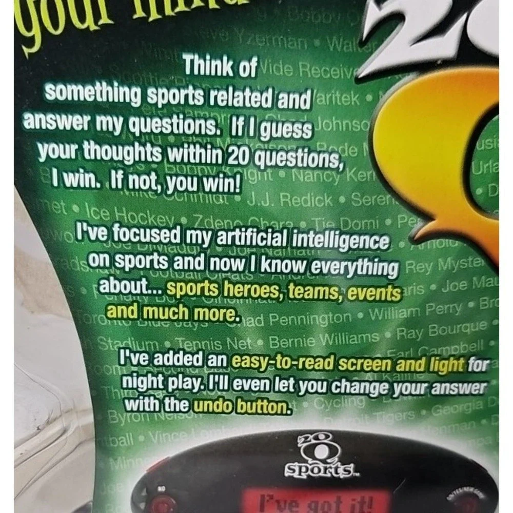 NEW Sports‎ 20 Questions Handheld Electronic Game - A1, 2006 NIP Radica